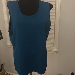 Choices Green Sleeveless Shell Scoop neck Sz X-Large 85% Rayon 15%Nylon (C01)